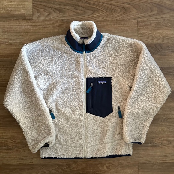 Patagonia Tan and Blue Fleece Jacket - Picture 2 of 10